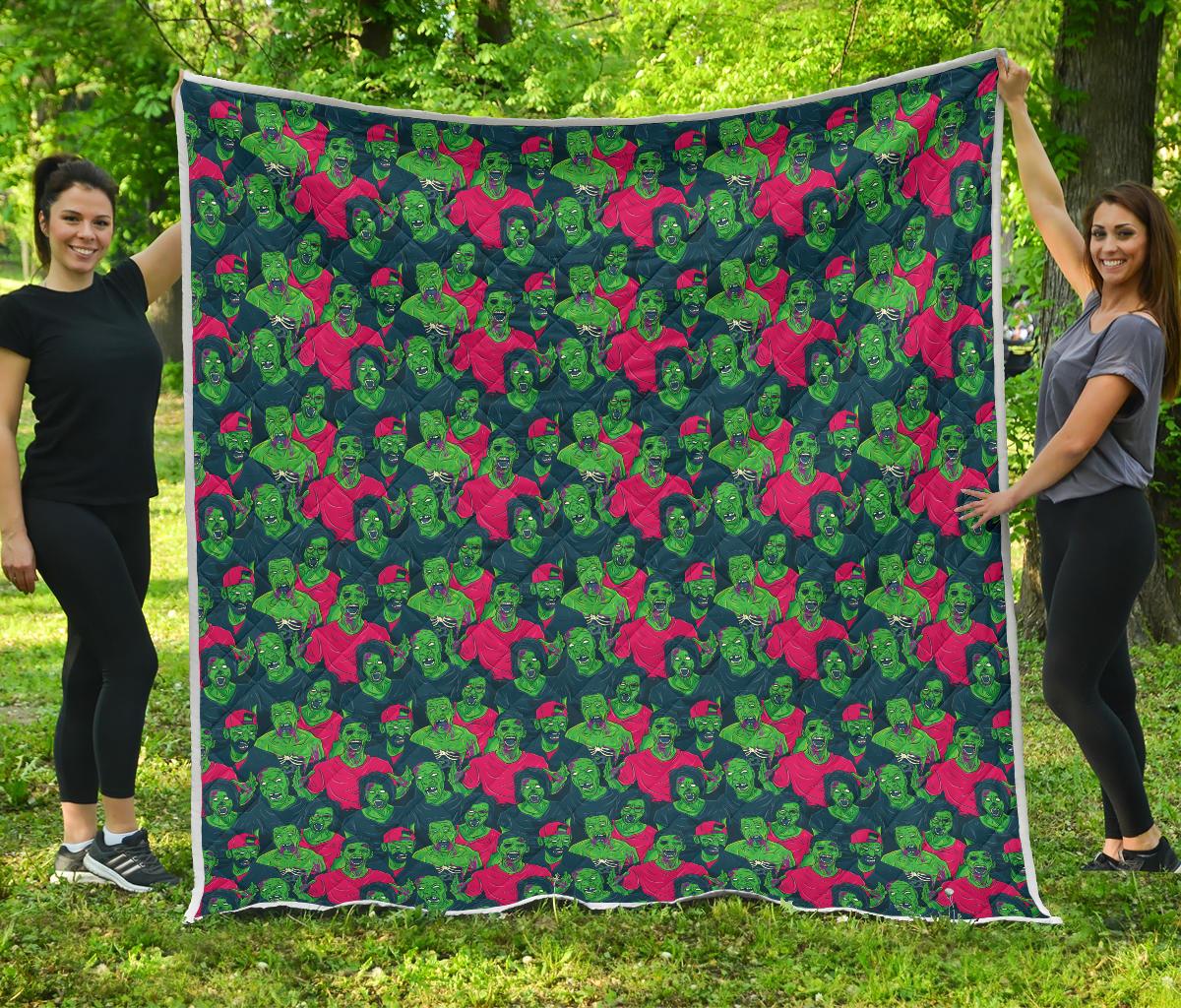 Zombie Themed Design Pattern Print Premium Quilt-JTAMIGO.COM
