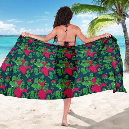 Zombie Themed Design Pattern Print Sarong Pareo Wrap