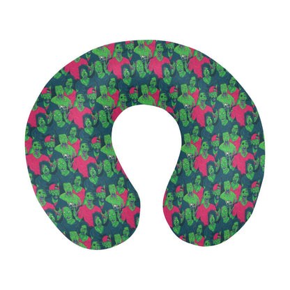 Zombie Themed Design Pattern Print U-Shaped Travel Neck Pillow-JTAMIGO.COM