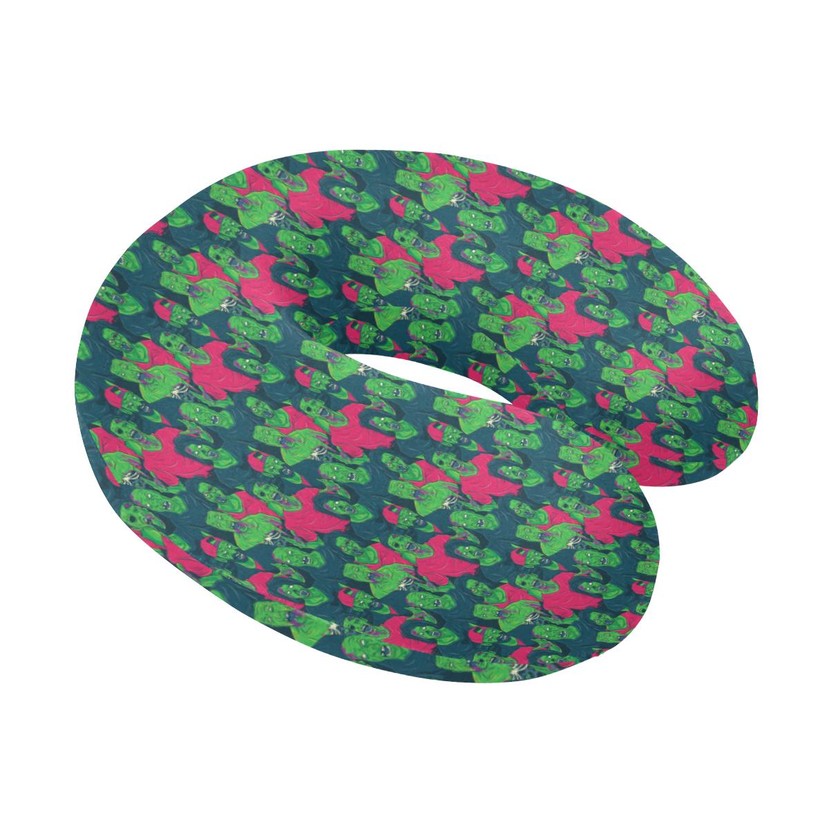 Zombie Themed Design Pattern Print U-Shaped Travel Neck Pillow-JTAMIGO.COM