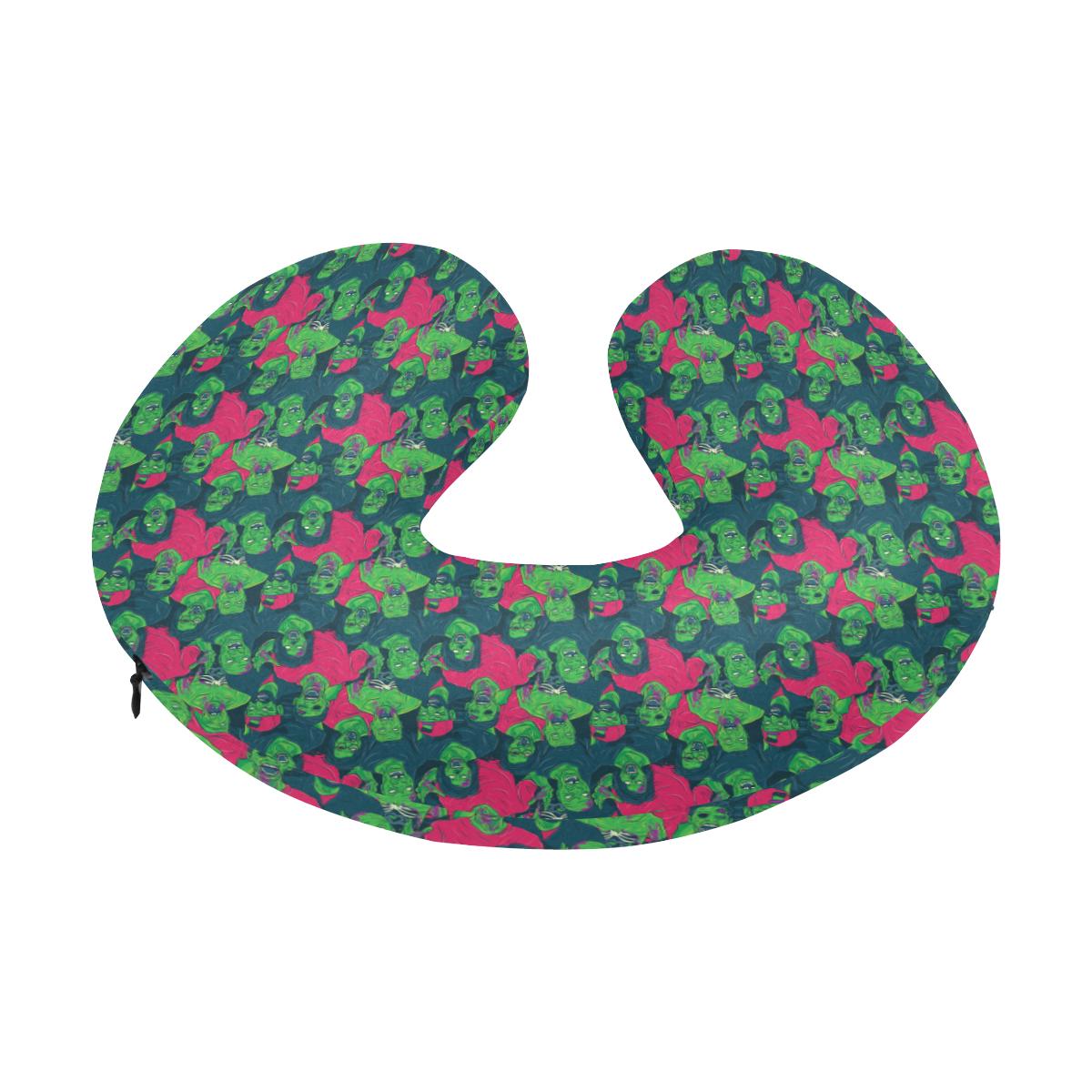 Zombie Themed Design Pattern Print U-Shaped Travel Neck Pillow-JTAMIGO.COM