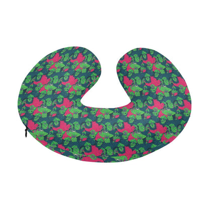 Zombie Themed Design Pattern Print U-Shaped Travel Neck Pillow-JTAMIGO.COM