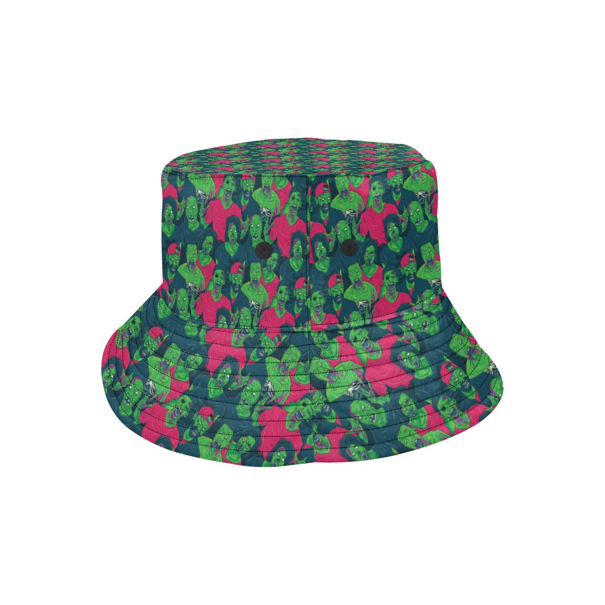 Zombie Themed Design Pattern Print Unisex Bucket Hat