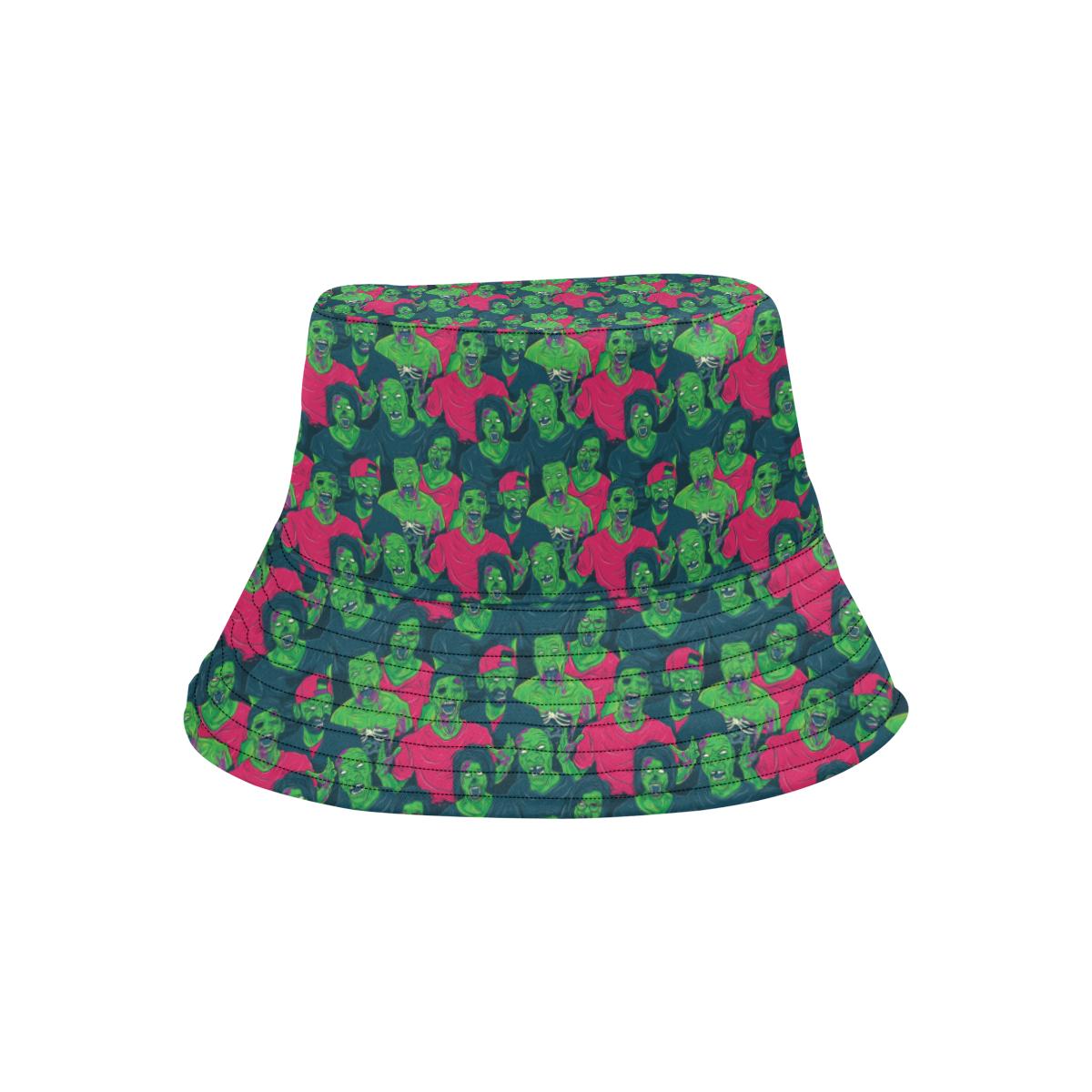Zombie Themed Design Pattern Print Unisex Bucket Hat