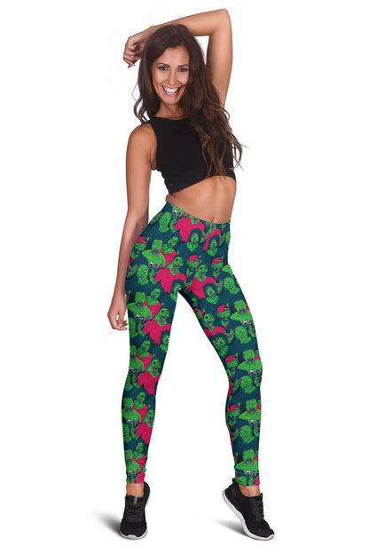 Zombie Themed Design Pattern Print Women Leggings
