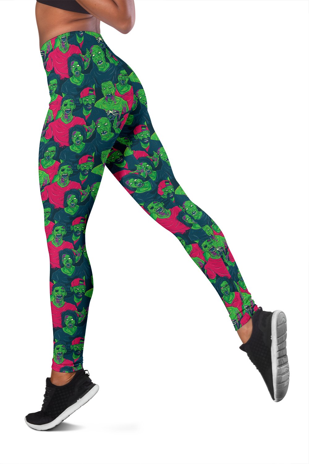 Zombie Themed Design Pattern Print Women Leggings