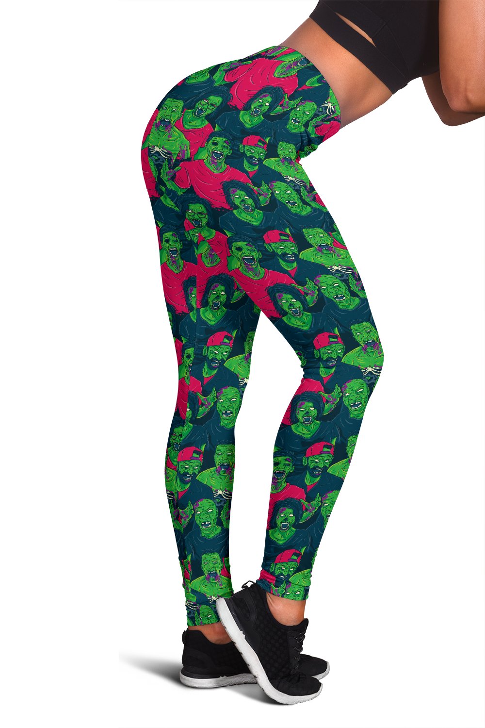 Zombie Themed Design Pattern Print Women Leggings