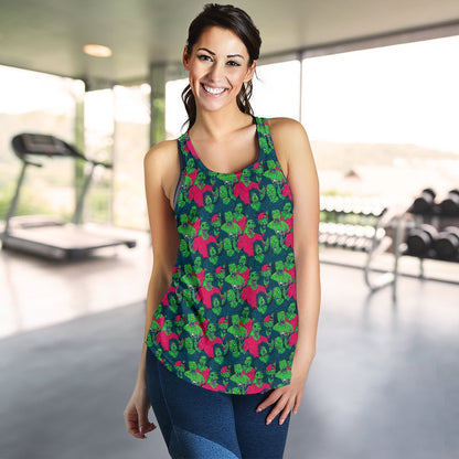 Zombie Themed Design Pattern Print Women Racerback Tank Top