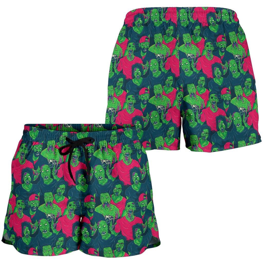 Zombie Themed Design Pattern Print Women Shorts-JTAMIGO.COM