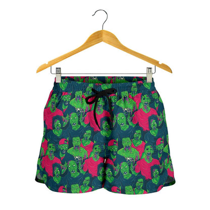 Zombie Themed Design Pattern Print Women Shorts-JTAMIGO.COM